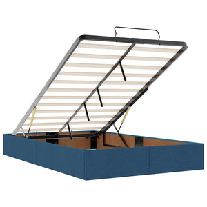 vidaXL Ottoman Bed Frame Blue 120x190 cm Fabric (no mattress)