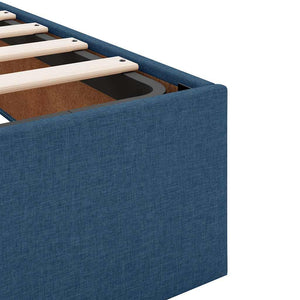 vidaXL Ottoman Bed Frame Blue 120x190 cm Fabric (no mattress)