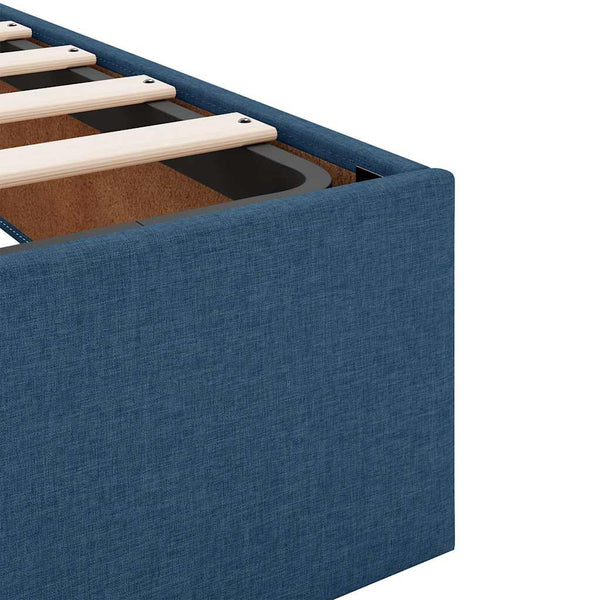 vidaXL Ottoman Bed Frame Blue 120x190 cm Fabric (no mattress)
