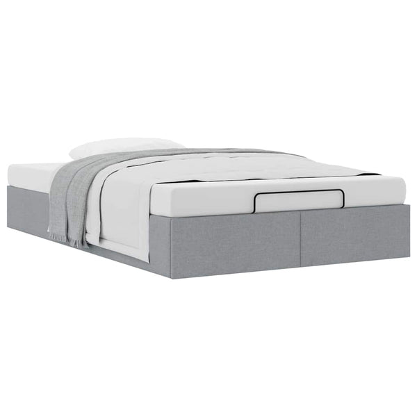 vidaXL Ottoman Bed Frame Light Grey 120x200 cm Fabric Without Mattress