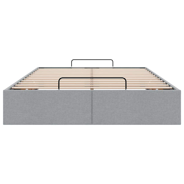 vidaXL Ottoman Bed Frame Light Grey 120x200 cm Fabric Without Mattress