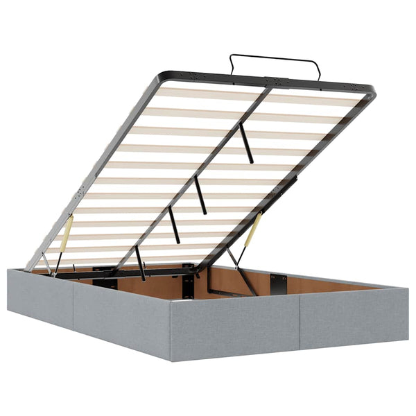 vidaXL Ottoman Bed Frame Light Grey 120x200 cm Fabric Without Mattress