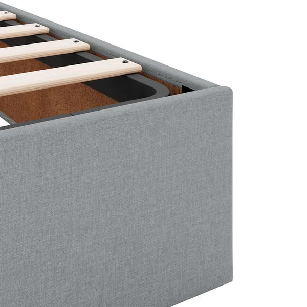 vidaXL Ottoman Bed Frame Light Grey 120x200 cm Fabric Without Mattress