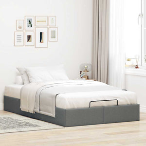 vidaXL Ottoman Bed Frame without Mattress Dark Grey 120x200 cm Fabric