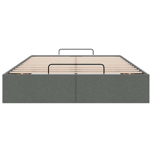 vidaXL Ottoman Bed Frame without Mattress Dark Grey 120x200 cm Fabric