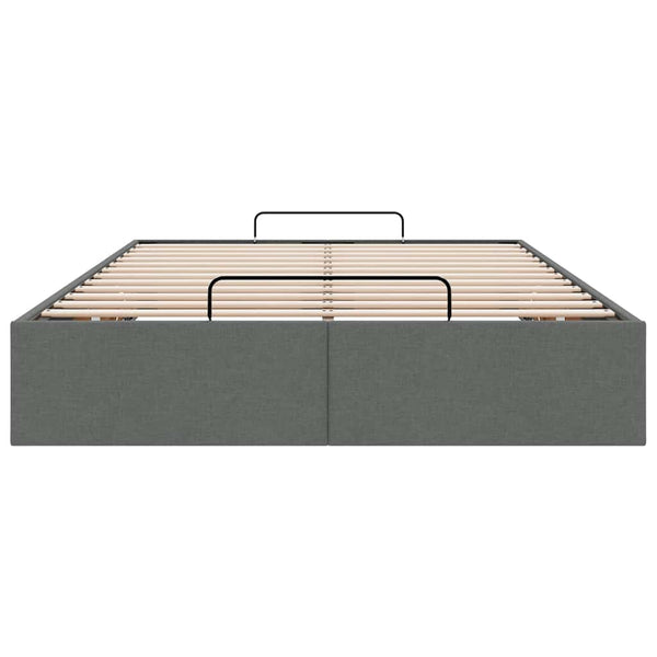 vidaXL Ottoman Bed Frame without Mattress Dark Grey 120x200 cm Fabric