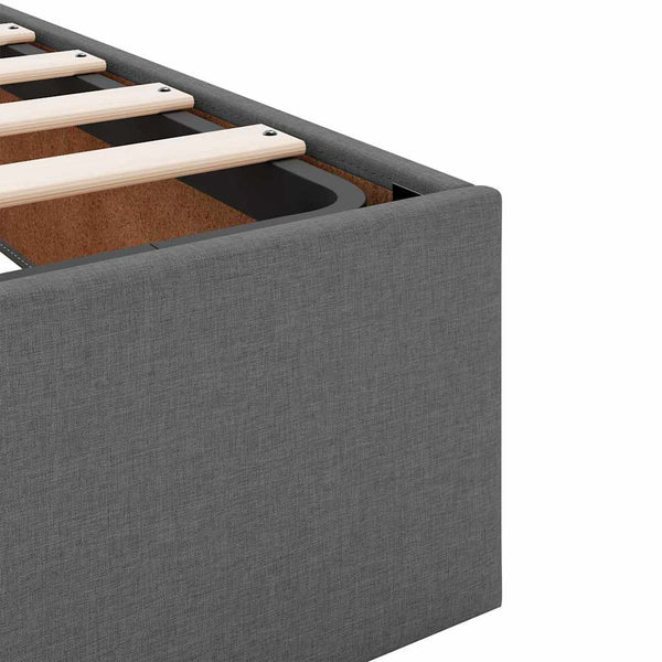 vidaXL Ottoman Bed Frame without Mattress Dark Grey 120x200 cm Fabric