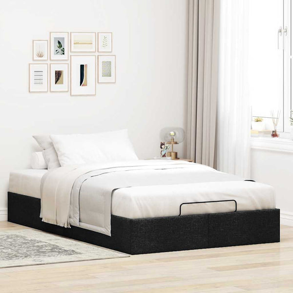 vidaXL Ottoman Bed Frame without Mattress Black 120x200 cm Fabric