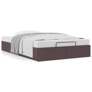 vidaXL Ottoman Bed Frame Dark Brown 120x200 cm Fabric (Mattress Not Included)