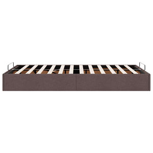 vidaXL Ottoman Bed Frame Dark Brown 120x200 cm Fabric (Mattress Not Included)