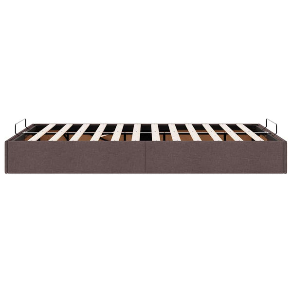 vidaXL Ottoman Bed Frame Dark Brown 120x200 cm Fabric (Mattress Not Included)