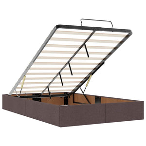 vidaXL Ottoman Bed Frame Dark Brown 120x200 cm Fabric (Mattress Not Included)