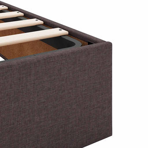 vidaXL Ottoman Bed Frame Dark Brown 120x200 cm Fabric (Mattress Not Included)