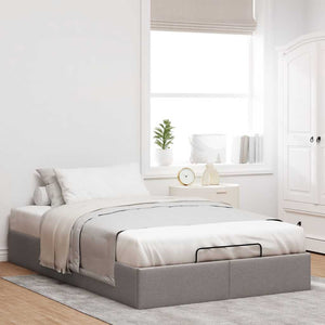vidaXL Ottoman Bed Frame without Mattress Taupe 120x200 cm Fabric