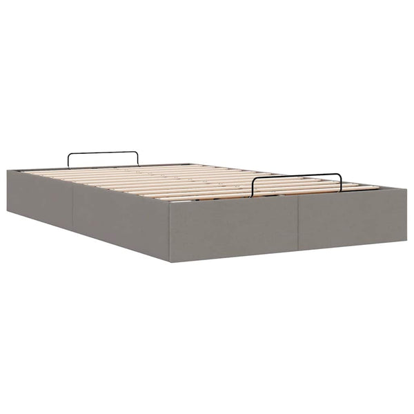 vidaXL Ottoman Bed Frame without Mattress Taupe 120x200 cm Fabric