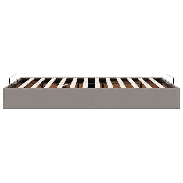 vidaXL Ottoman Bed Frame without Mattress Taupe 120x200 cm Fabric