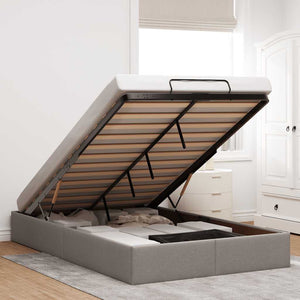 vidaXL Ottoman Bed Frame without Mattress Taupe 120x200 cm Fabric
