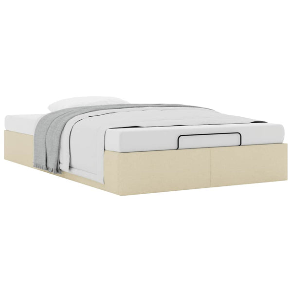 vidaXL Ottoman Bed Frame Cream Fabric 120x200 cm (without mattress)