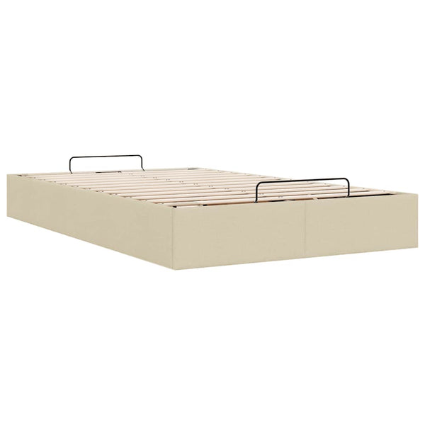 vidaXL Ottoman Bed Frame Cream Fabric 120x200 cm (without mattress)