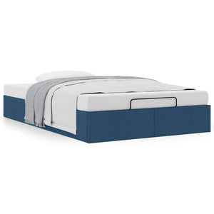 vidaXL Ottoman Bed Frame without Mattress Blue 120x200 cm Fabric