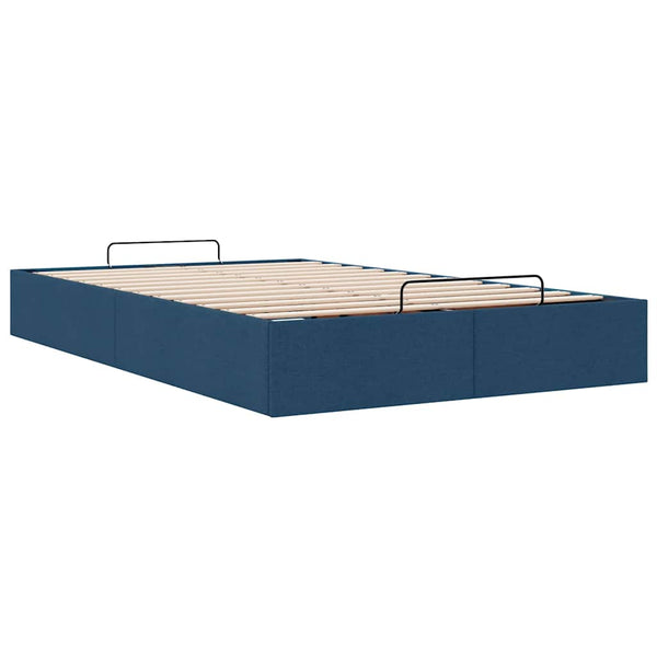 vidaXL Ottoman Bed Frame without Mattress Blue 120x200 cm Fabric