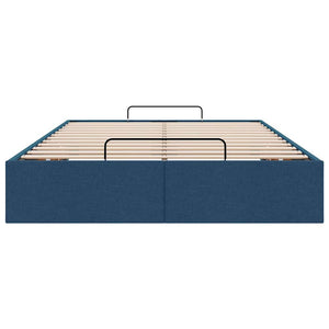 vidaXL Ottoman Bed Frame without Mattress Blue 120x200 cm Fabric
