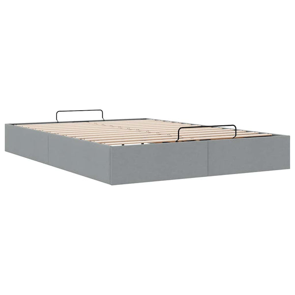 vidaXL Ottoman Bed Frame Light Grey 140x190 cm Fabric (no mattress)