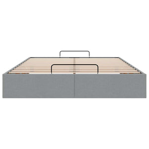 vidaXL Ottoman Bed Frame Light Grey 140x190 cm Fabric (no mattress)