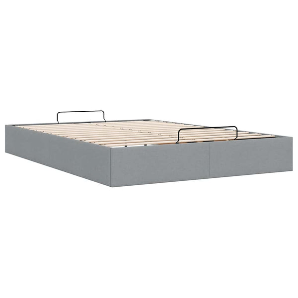 vidaXL Ottoman Bed Frame Light Grey 140x190 cm Fabric (no mattress)