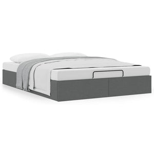 vidaXL Ottoman Bed Frame Dark Grey 140x190 cm Fabric (no mattress)