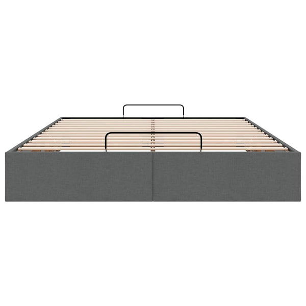 vidaXL Ottoman Bed Frame Dark Grey 140x190 cm Fabric (no mattress)