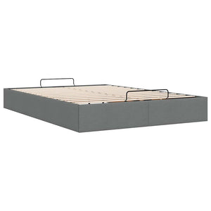vidaXL Ottoman Bed Frame Dark Grey 140x190 cm Fabric (no mattress)
