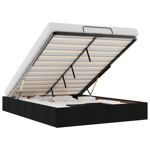 vidaXL Ottoman Bed Frame without Mattress Black 140x190 cm Fabric