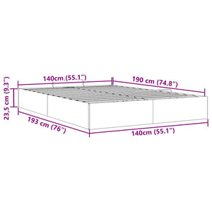 vidaXL Ottoman Bed Frame without Mattress Black 140x190 cm Fabric