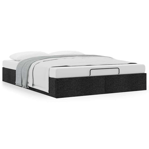 vidaXL Ottoman Bed Frame without Mattress Black 140x190 cm Fabric