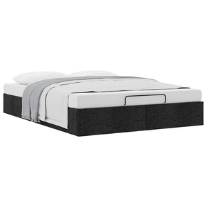 vidaXL Ottoman Bed Frame without Mattress Black 140x190 cm Fabric