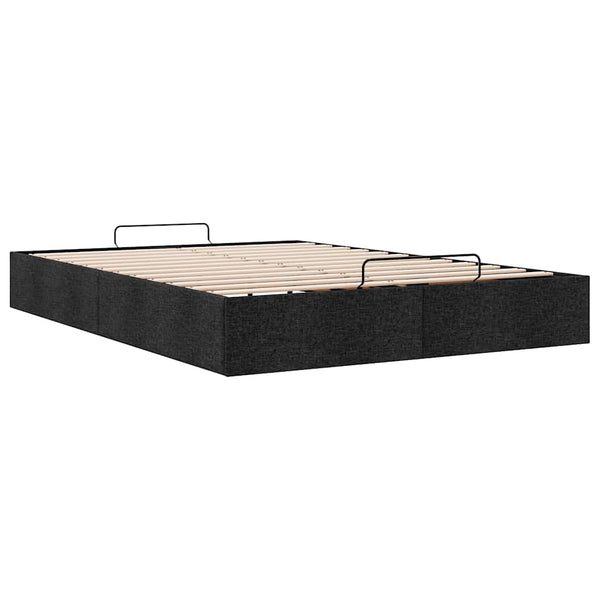 vidaXL Ottoman Bed Frame without Mattress Black 140x190 cm Fabric