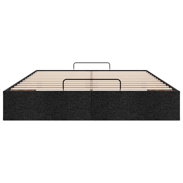 vidaXL Ottoman Bed Frame without Mattress Black 140x190 cm Fabric