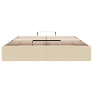 vidaXL Ottoman Bed Frame Cream 140x190 cm Fabric (no mattress)