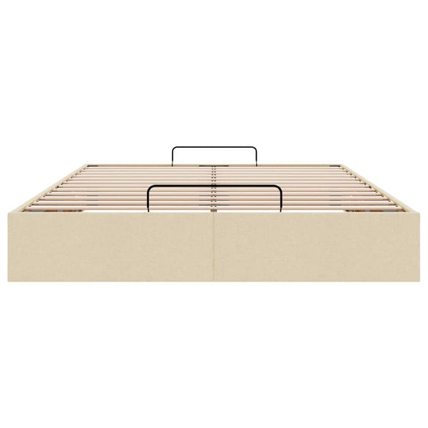vidaXL Ottoman Bed Frame Cream 140x190 cm Fabric (no mattress)