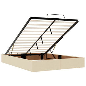 vidaXL Ottoman Bed Frame Cream 140x190 cm Fabric (no mattress)