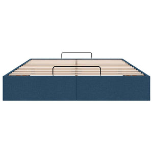 vidaXL Ottoman Bed Frame without Mattress Blue 140x190 cm Fabric