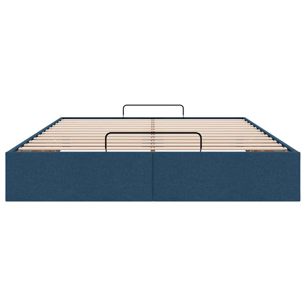 vidaXL Ottoman Bed Frame without Mattress Blue 140x190 cm Fabric