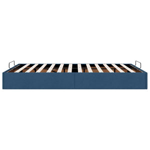 vidaXL Ottoman Bed Frame without Mattress Blue 140x190 cm Fabric