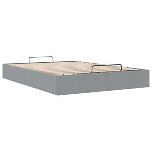 vidaXL Ottoman Bed Frame Light Gray 140x200 cm Fabric (without mattress)