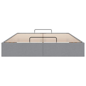 vidaXL Ottoman Bed Frame Light Gray 140x200 cm Fabric (without mattress)