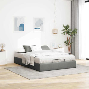 vidaXL Ottoman Bed Frame Dark Grey 140x200 cm Fabric (no mattress)