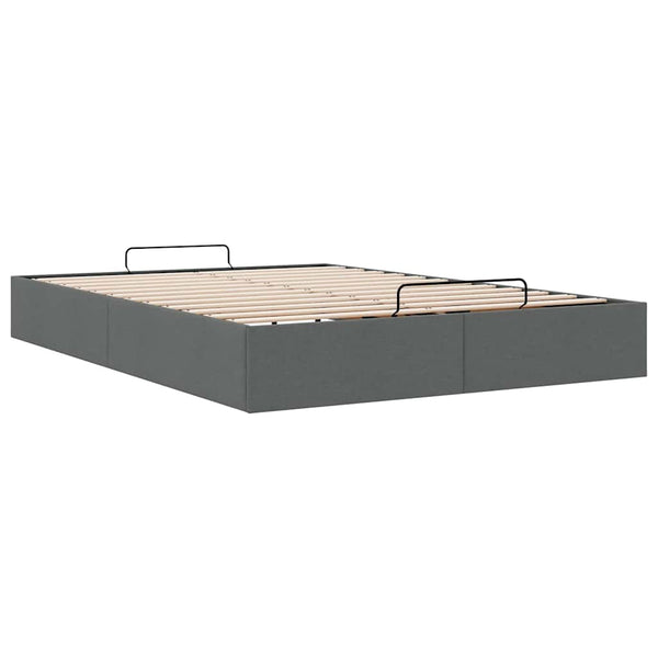 vidaXL Ottoman Bed Frame Dark Grey 140x200 cm Fabric (no mattress)