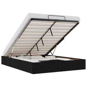 vidaXL Ottoman Bed Frame without Mattress Black 140x200 cm Fabric