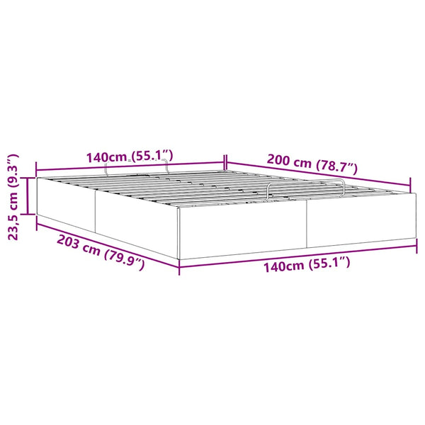 vidaXL Ottoman Bed Frame without Mattress Black 140x200 cm Fabric